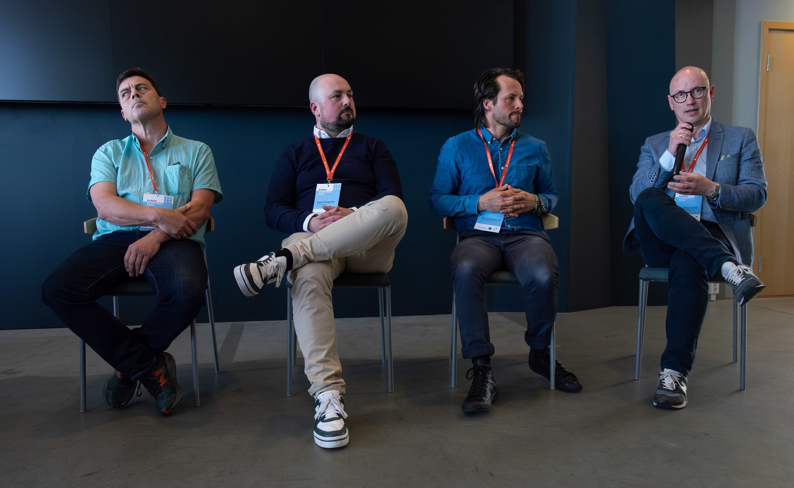 Frå venstre: Tom Erik Standal (Valldal næringshage), Lasse A. Vangstein (Havila Kystruten), Nils Ramsli (fylkeskommunen) og Tom Anker Skrede (Visit Ålesund & Sunnmøre)